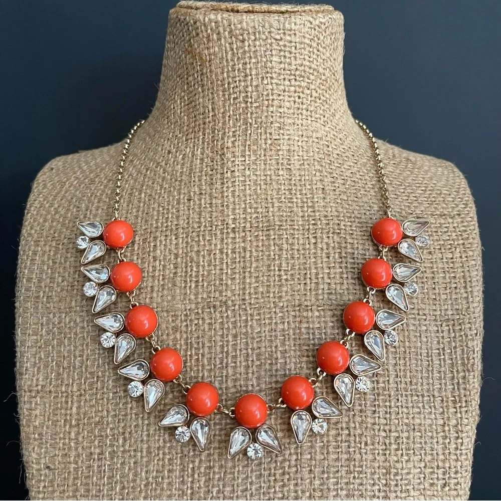 Elegant Gold and Orange Necklace